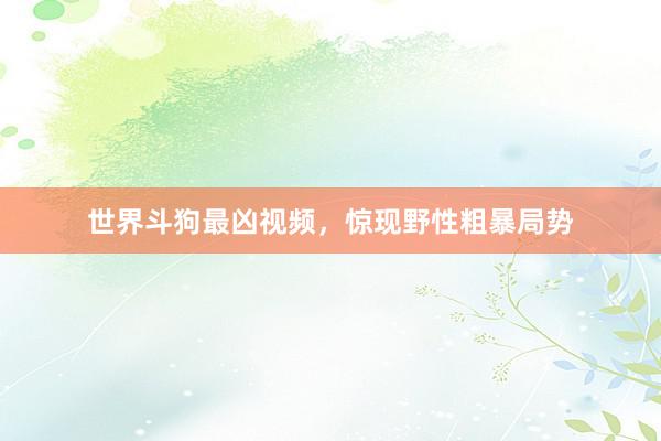 世界斗狗最凶视频，惊现野性粗暴局势